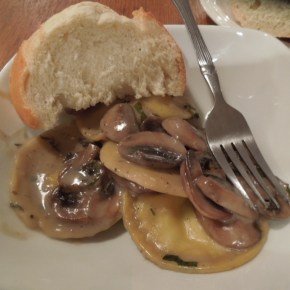 Turkey And Mashed Potato Ravioli With Creamy Mushroom&nbsp;Sauce